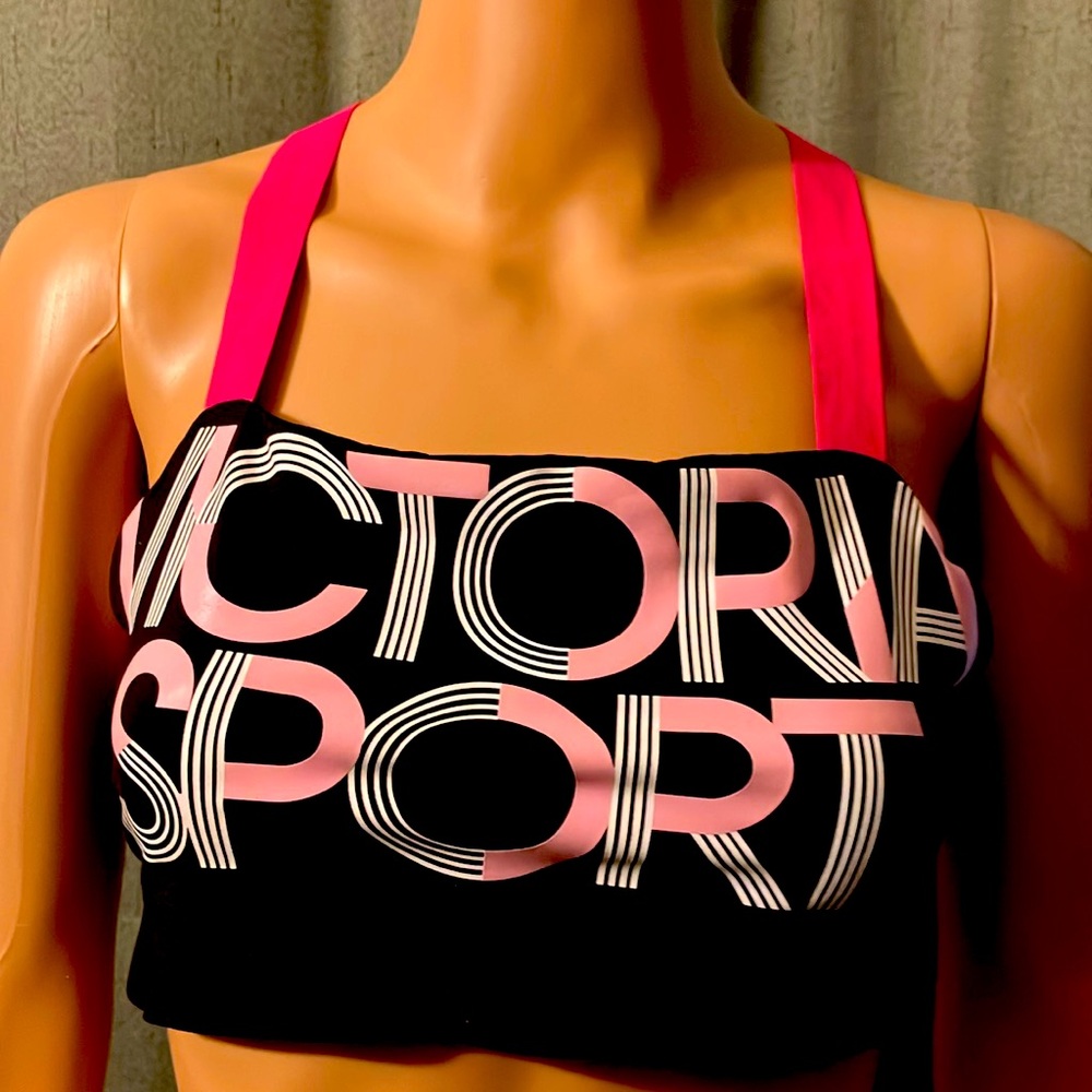 Victoria’s Secret crop top
Black halter with brand name across top
